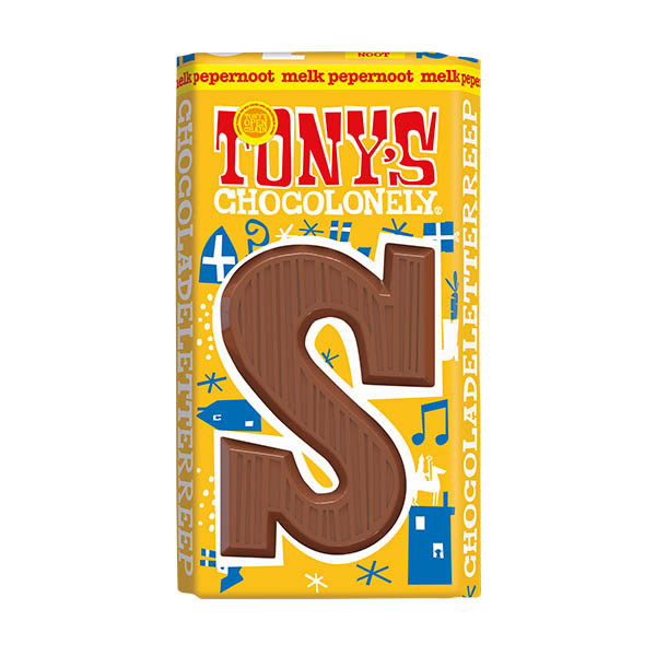 Tony's Chocolonely Melk Pepernoot S schoenletter 90 gram 137261 - 1