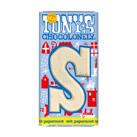Tony's Chocolonely Wit Pepernoot S chocoladeletter 180 gram 200282