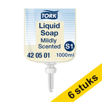 Aanbieding: 6x Tork 420501 vloeibare zeep geparfumeerd geschikt voor Tork S1 dispenser (1 liter)