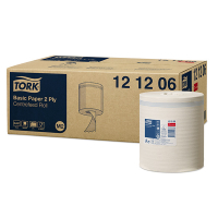 Tork Basic 121206 poetspapier 2-laags 6 rollen geschikt voor Tork M2 dispenser 121206 STO00067