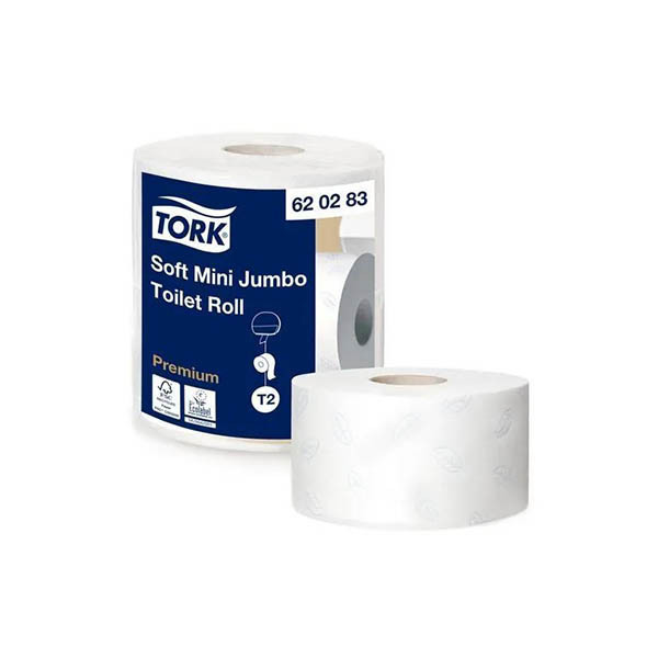 Tork Premium Mini Jumbo T2 toiletpapier Soft 2-laags 850 vel wit (2 stuks) STO05362 - 1