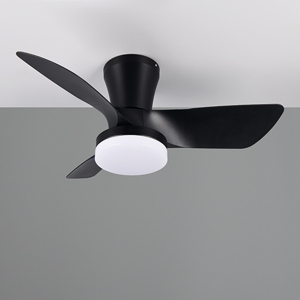 Plafondventilator met LED lamp | Randers | Ø 76 cm | 2700-6000K | Zwart | 20W | Trio Lighting LTR00717 - 1