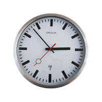 Unilux Station radiogestuurde wandklok metallic grijs 237850