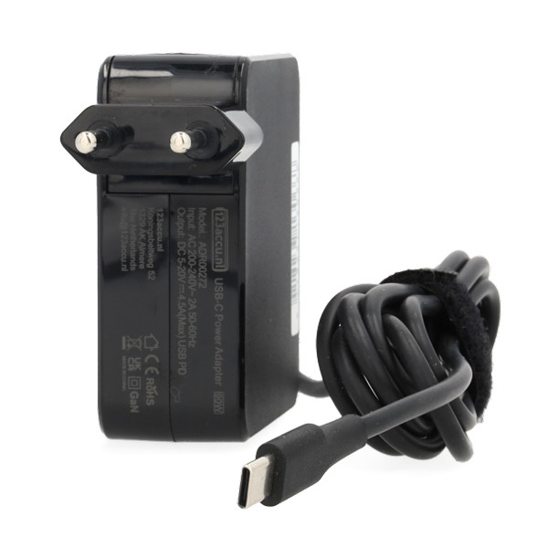 Universele USB-C 90W oplader (20 V, 4.5 A, 90 W, 123accu huismerk)  ADR00272 - 2