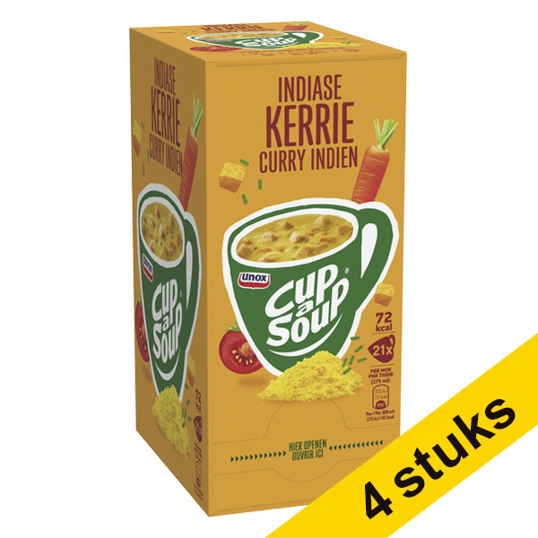Unox Aanbieding: 4x Cup-a-Soup Indiase Kerrie 175 ml (21 stuks)  423047 - 1