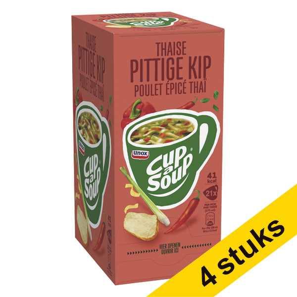 Unox Aanbieding: 4x Cup-a-Soup Thaise Pittige Kip 175 ml (21 stuks)  423060 - 1