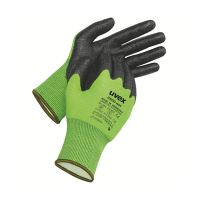 Uvex C500 Wet snijbestendige werkhandschoen antraciet/lime maat 9/L (10 paar) 19143509 SUV00015