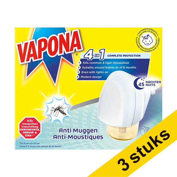 Aanbieding: 3x Vapona anti-muggen stekker SVA00098 - 1