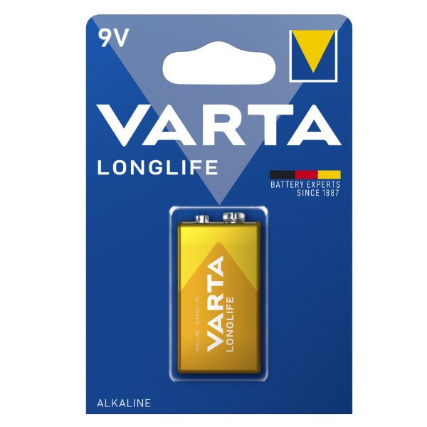 Varta Longlife 9V / 6LR61 / E-Block Alkaline Batterij 1 stuk AVA00136 - 1