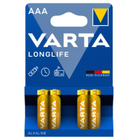 Varta Longlife AAA / MN2400 / LR03 Alkaline Batterij (4 stuks, 1220 mAh) AVA00180