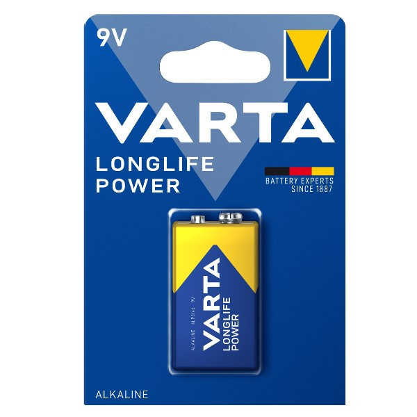 Varta Longlife Power 9V / 6LR61 / E-Block Alkaline Batterij 1 stuk AVA00168 - 1