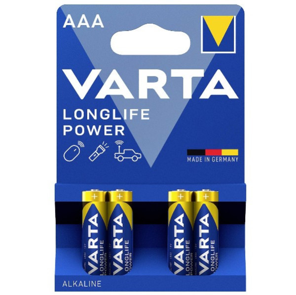 Varta Longlife Power AAA / MN2400 / LR03 Alkaline Batterij (4 stuks, 1220 mAh) AVA00182 - 1