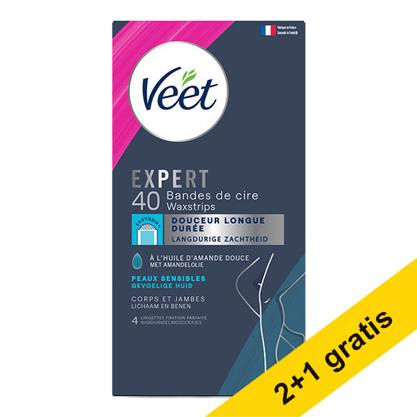 Aanbieding: 3x Veet Expert cold wax strips lichaam en benen normale huid (40 stuks) SVE01053 - 1