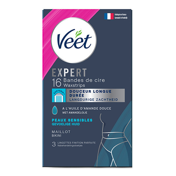Veet Expert cold wax strips bikinilijn gevoelige huid (16 stuks) SVE00162 - 1