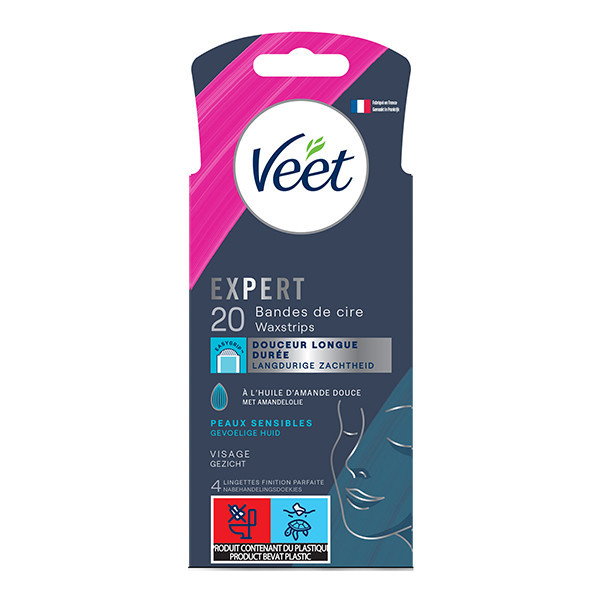 Veet Expert cold wax strips gezicht gevoelige huid (20 stuks) SVE00164 - 1