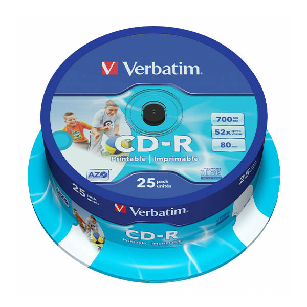 Verbatim CD-R 80 min. printable 25 stuks op spindel 500261 - 1