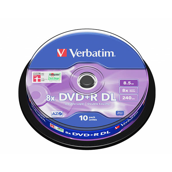 Verbatim DVD+R double layer 10 stuks op spindel 833207 - 1