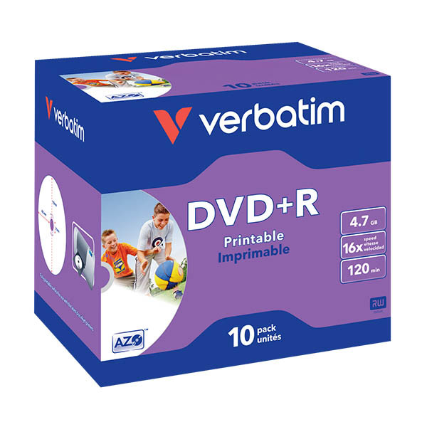 Verbatim DVD+R printable 10 stuks in jewel case 833201 - 1