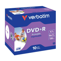 Verbatim DVD+R printable 10 stuks in jewel case 833201