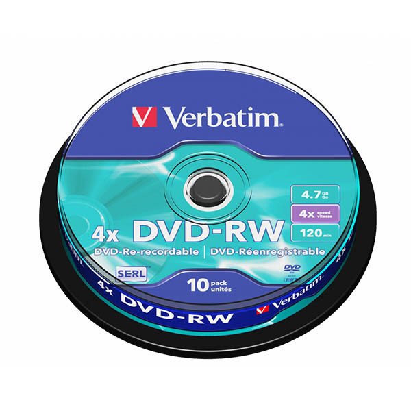Verbatim DVD-RW rewritable 10 stuks op spindel 833218 - 1