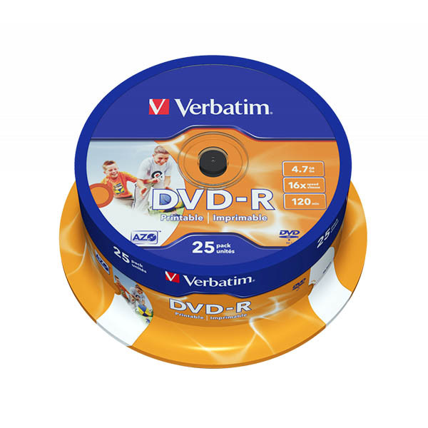 Verbatim DVD-R printable 25 stuks op spindel 833214 - 1