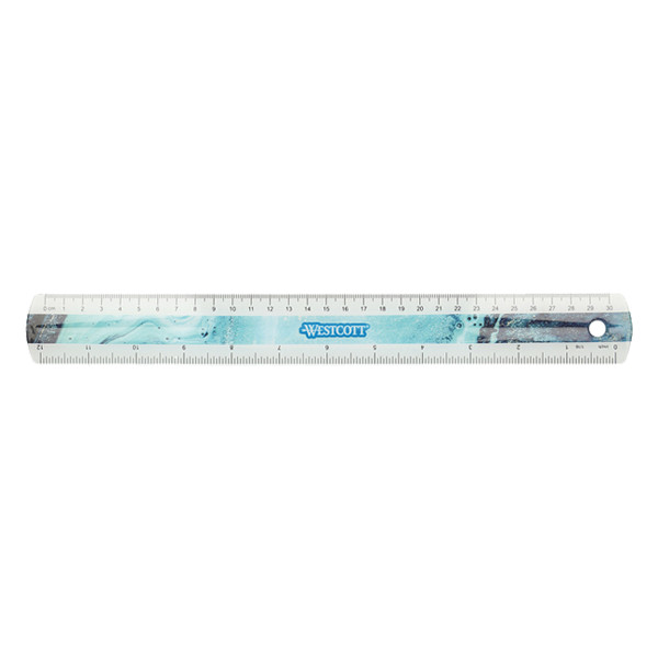 Westcott Trendsetter liniaal kunststof blauw (30 cm) AC-E13300-BL 221084 - 1