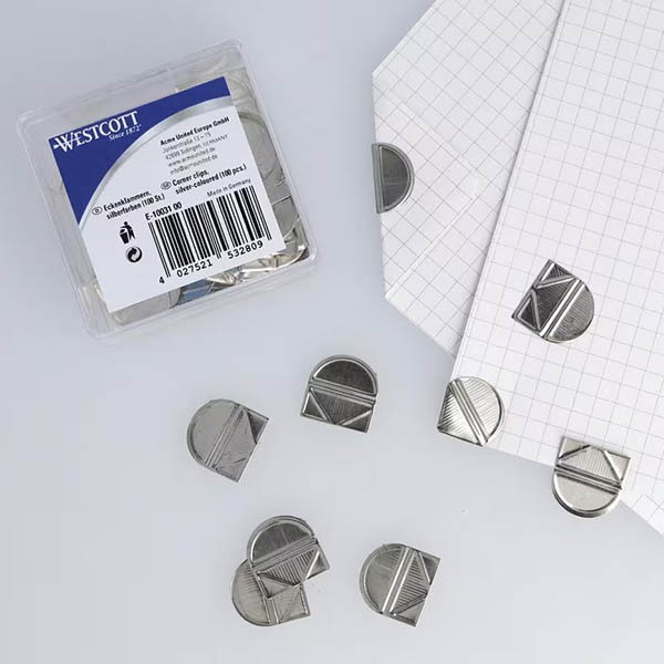 Westcott hoekclips zilver aluminium (100 stuks) 209825 - 2