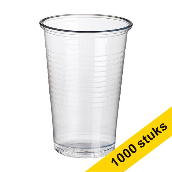 Aanbieding: 10x Wegwerpbeker plastic transparant 200 ml (100 stuks) 422995 - 1