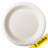 Aanbieding: 3x wegwerpbord suikkerriet 18 cm wit (50 stuks) 423149 - 1