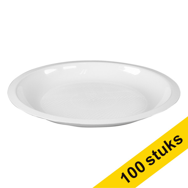 Aanbieding: 4x Goldplast herbruikbaar bord 22 cm wit (25 stuks) 402760 - 1