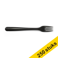 Aanbieding: 5x Conpax Folia herbruikbare vork zwart (50 stuks)