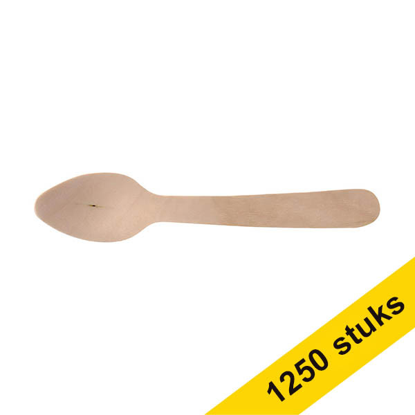 Aanbieding: 5x Conpax Pure lepel hout (250 stuks) 402966 - 1