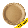 Aanbieding: 5x Conpax Pure wegwerpbord karton bruin 23 cm (20 stuks) 402976 - 1