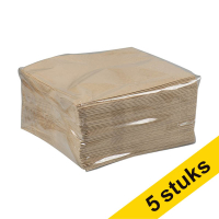 Aanbieding: 5x Servet 2-laags ECO bruin (100 stuks) 423515