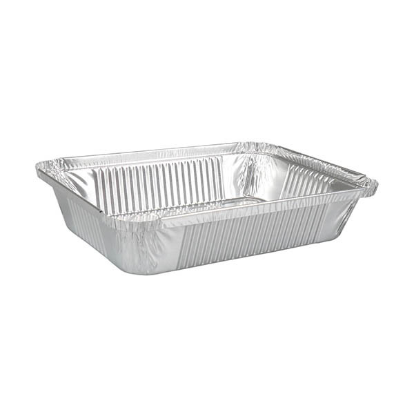 Aluminium festival snackbak met kartonnen deksel 210 x 150 x 40 mm (25 stuks) 423554 - 2