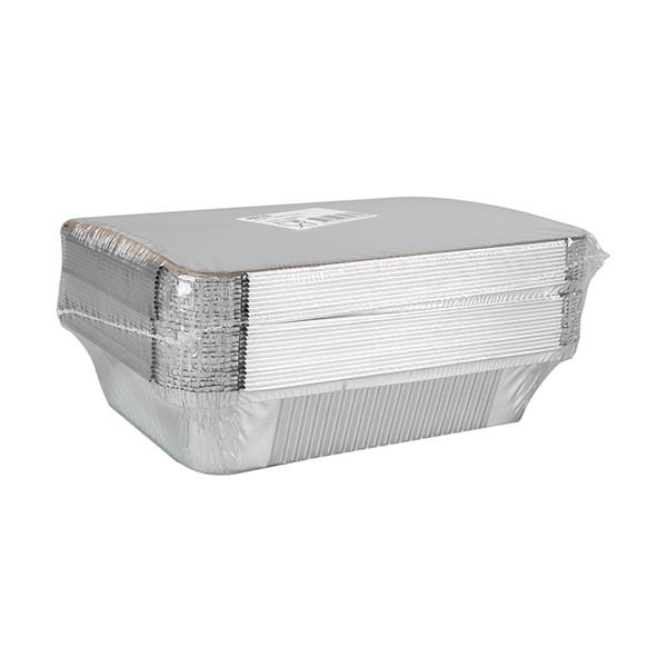 Aluminium festival snackbak met kartonnen deksel 210 x 150 x 40 mm (25 stuks) 423554 - 3