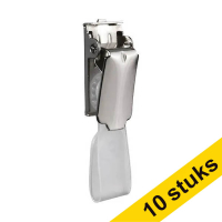 Badgeclips met strip chroom (10 stuks) 068848