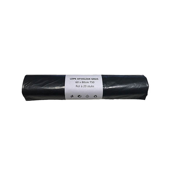 GB Products LDPE T50 afvalzak 60 liter grijs (20 stuks) 298114 - 1