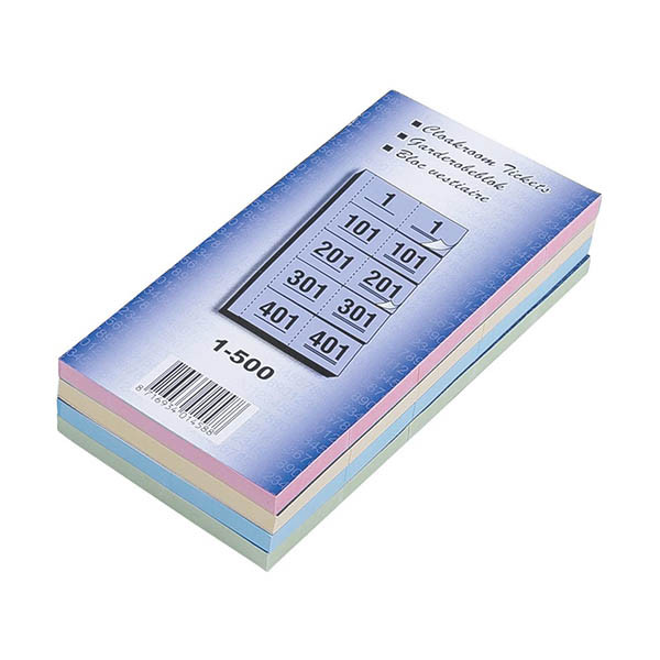 Garderobeblokken assorti nummers van 1 t/m 500 221443 - 1