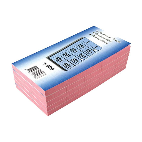 Garderobeblokken kers nummers van 1 t/m 500 221447 - 1