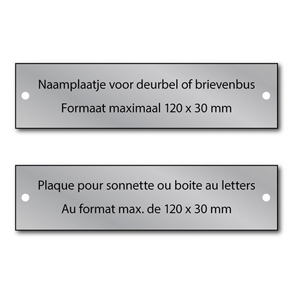 White label Gegraveerde naamplaat aluminium met schroeven (max. 120 x 30 mm) 611014 423333 - 1