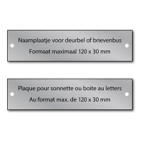 White label Gegraveerde naamplaat aluminium met schroeven (max. 120 x 30 mm) 611014 423333