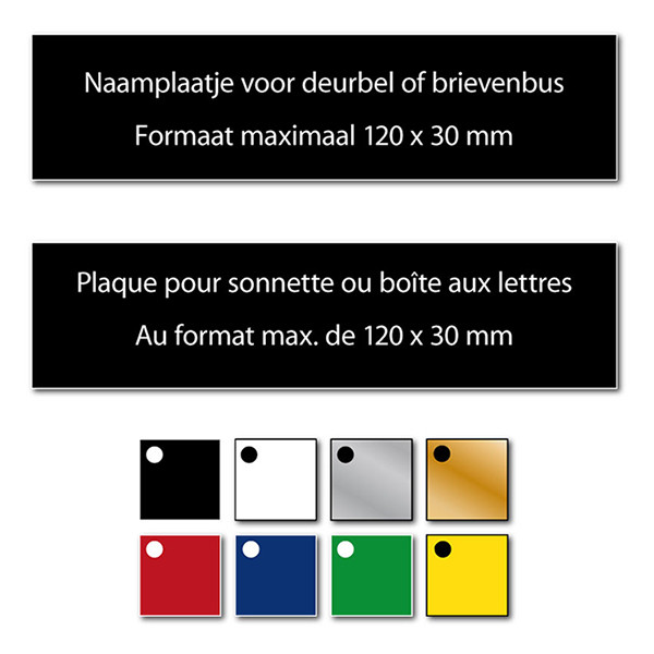 White label Gegraveerde naamplaat kunststof zelfklevend (max. 120 x 30 mm) 611011 423330 - 1