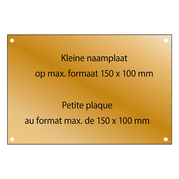 White label Gegraveerde naamplaat messing met schroeven (max. 150 x 100 mm) 612016 423325 - 1