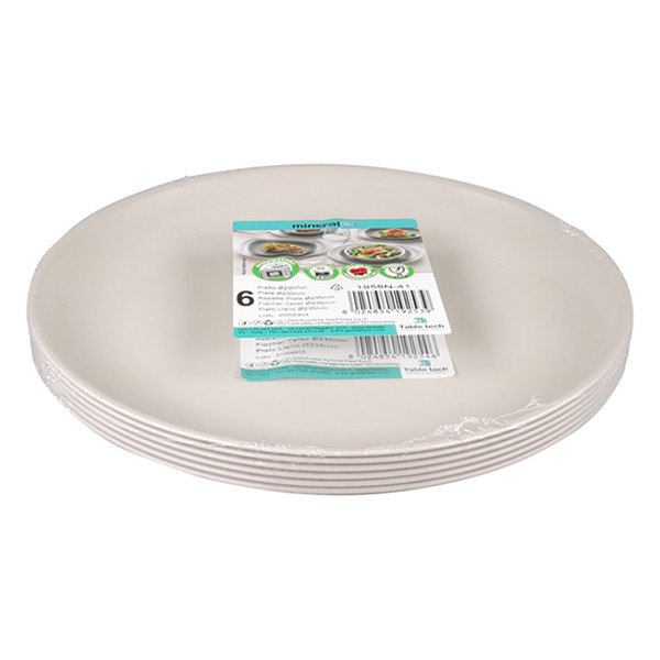White label Goldplast herbruikbaar bord 23,5 cm (6 stuks) 425077 402748 - 2