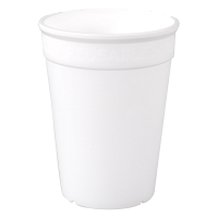 White label Herbruikbare beker wit 320 ml (20 stuks) 601550 402930