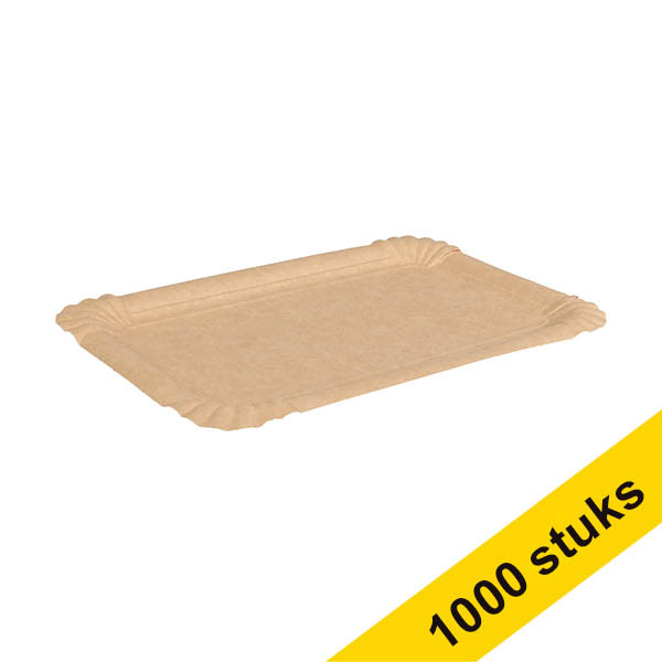 Kartonnen schaal rechthoekig bruin 200 x 130 mm (1000 stuks) 423557 - 1