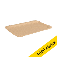 Kartonnen schaal rechthoekig bruin 200 x 130 mm (1000 stuks)
