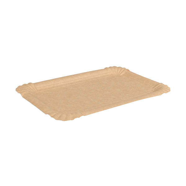 White label Kartonnen schaal rechthoekig bruin 200 x 130 mm (100 stuks) 147022 423556 - 1