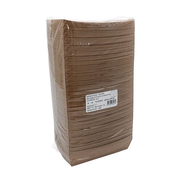Kartonnen snackbakje A14 bruin 157 x 88 x 35 mm (100 stuks) 423545 - 2